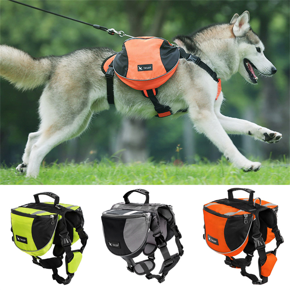 Crossfit Weight Vest - 犬用ウェイトトレーニングバックパックハーネスベスト反射ストラップ付き屋外用セルフキャリアペットバッグ収納ポケット付き