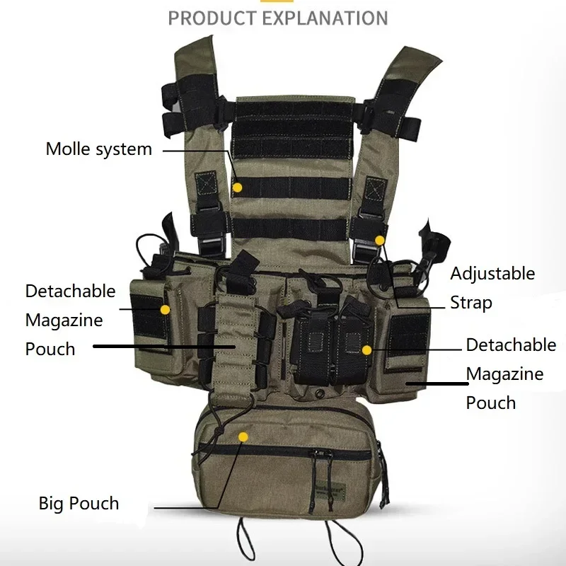 Gear For Crossfit - D3CR チェストリグベストマルチカムブラックグリーン戦術迷彩狩猟戦闘クロスフィット屋外ペイントボールエアガン戦争ゲームギア用