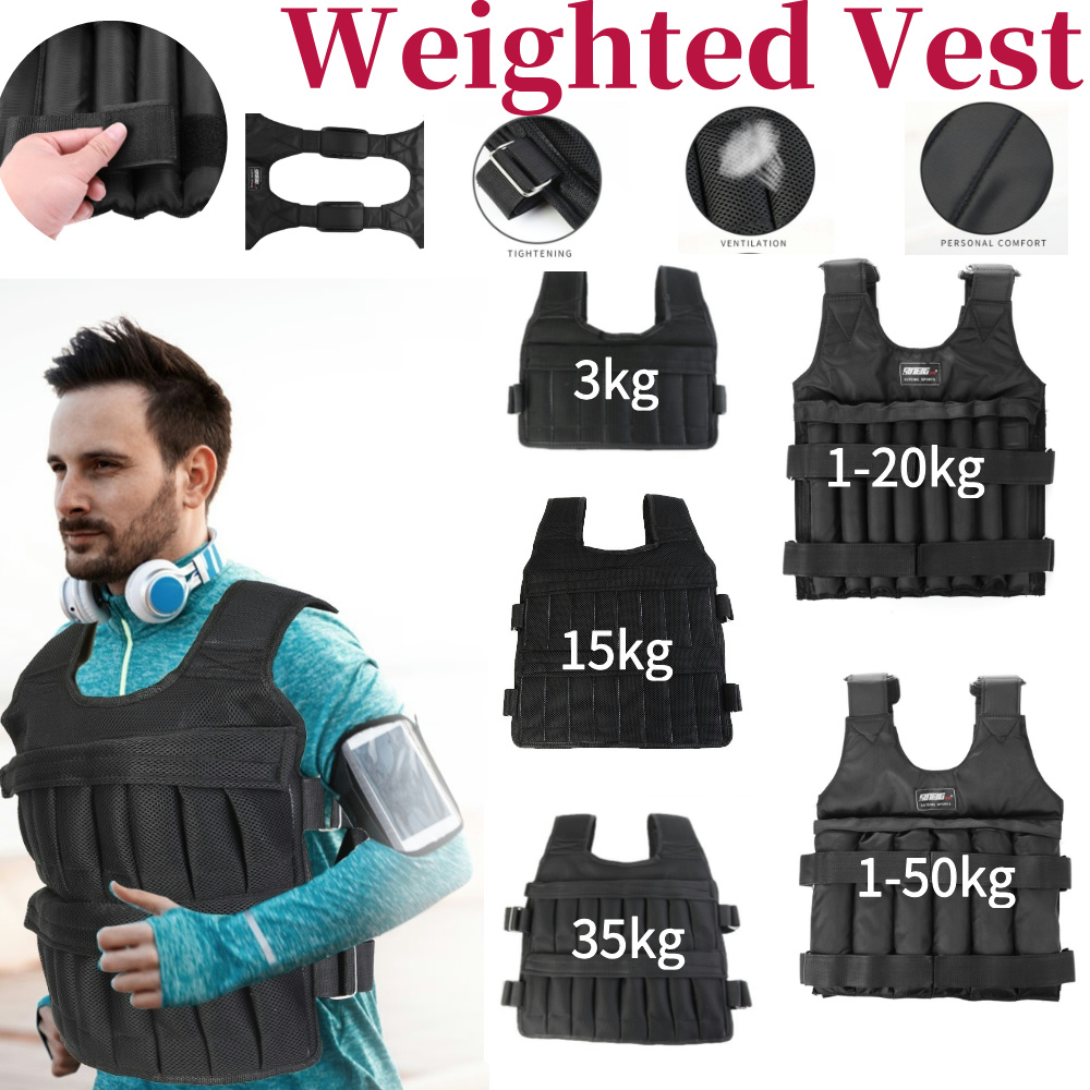Crossfit Weight Vest - 3/15/35kg ワークアウトウェイトジャケット 調節可能なエクササイズベスト ランニングトレーニング ワークアウト ジョギング