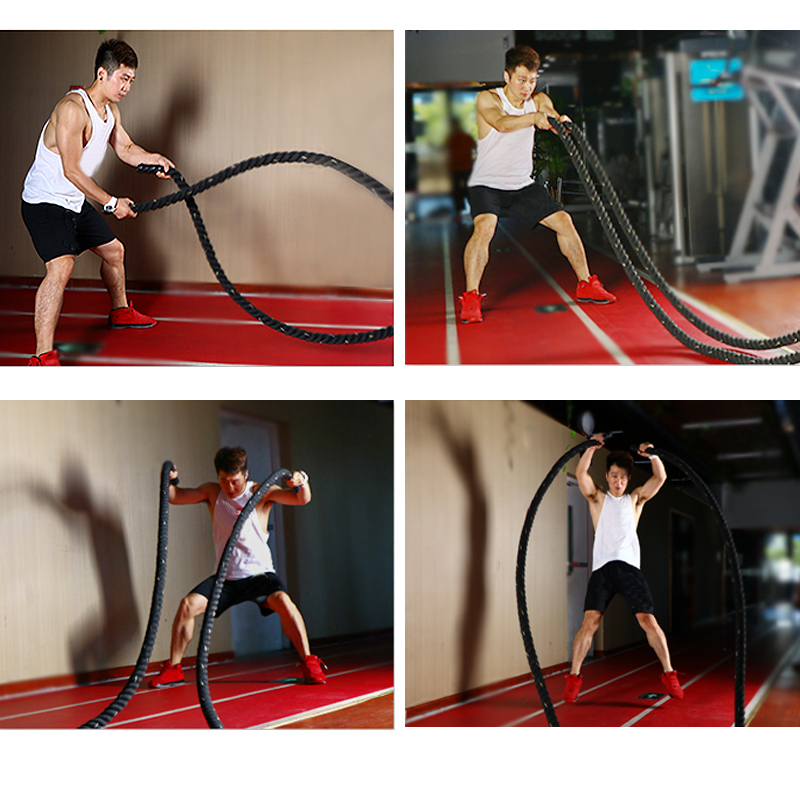Crossfit No Equipment Workouts - プロ仕様9M/12M/15Mバトルロープ、ヘビーデューティークロスフィットジムフィットネストレーニング機器、筋力、有酸素運動、ホームジムワークアウト用