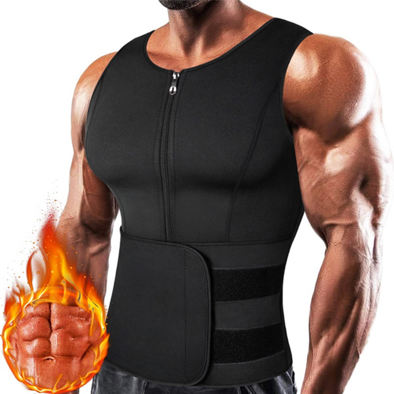 男性ネオプレンサウナジッパーウエストトレーナーコルセットベス - Crossfit Weight Vest のレビューと価格