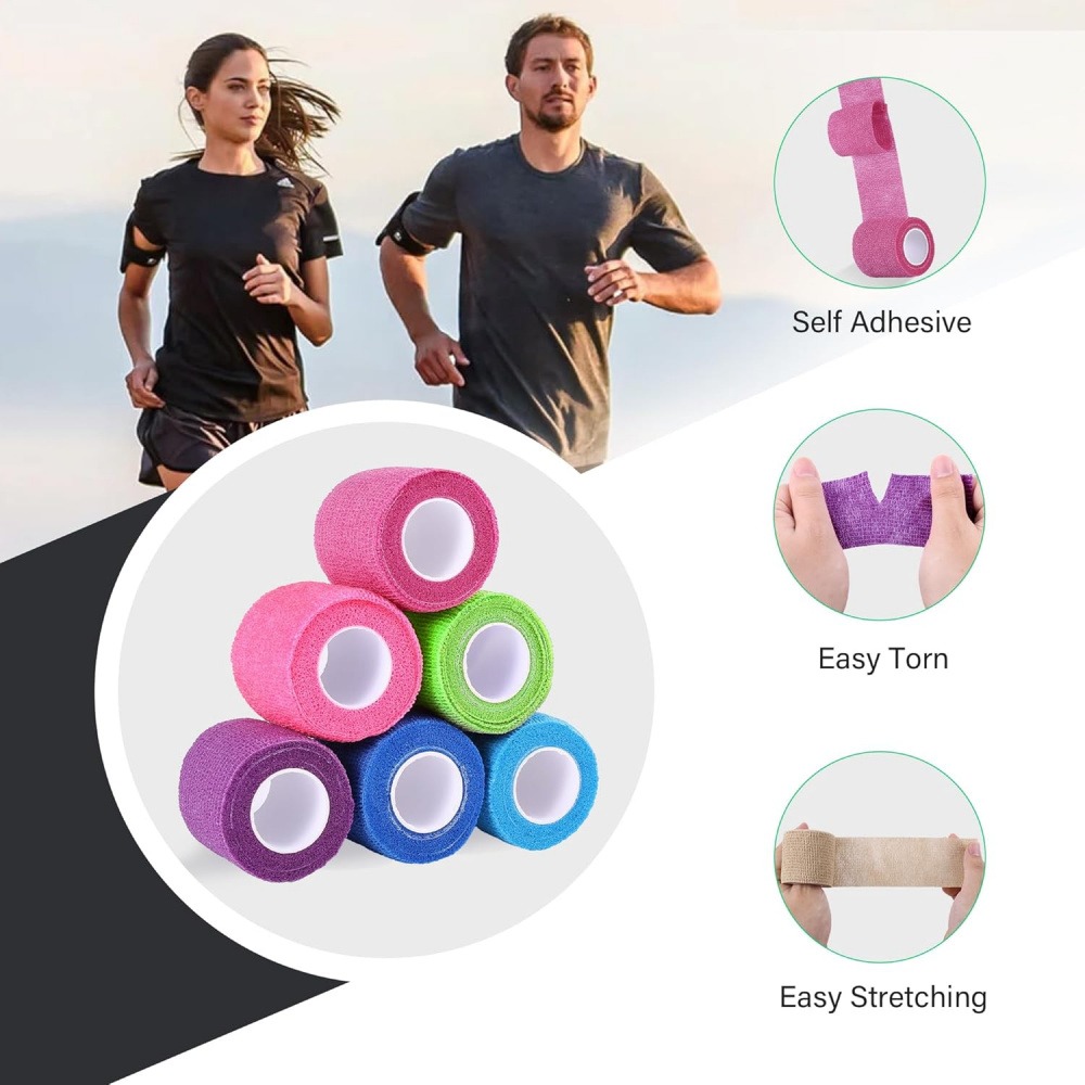 2個入り自己粘着性コヒーシブ包帯ラップ、2.5cm X 4. - Finger Tape Athletic のレビューと価格