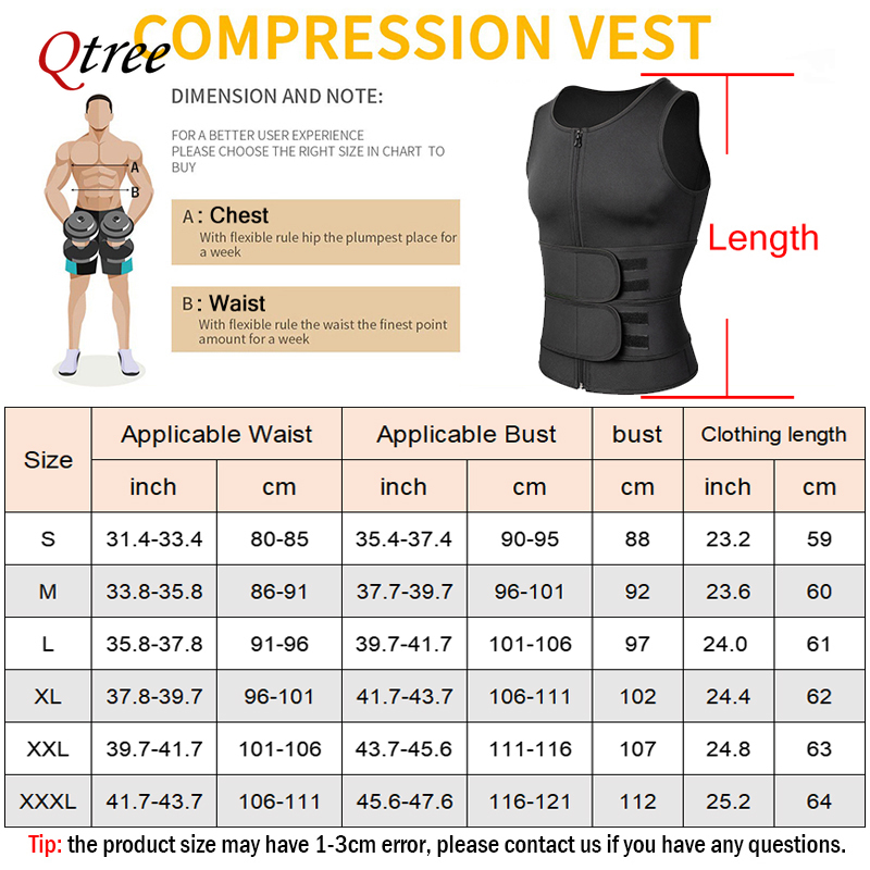 Qtree-男性用ネオプレンボディシェイパーベスト、痩身ジム - Crossfit Weight Vest のレビューと価格